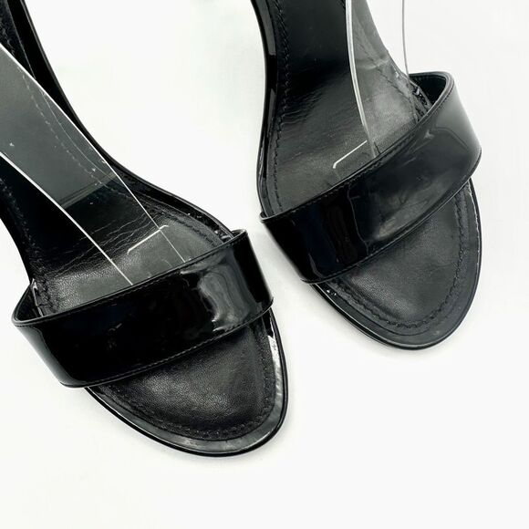 LOUIS VUITTON Fluer Call Back Black Sandal Heels Size 39 Logo Leather Monogram - Picture 3 of 13